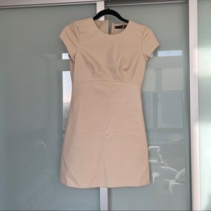 Faux leather mini dress